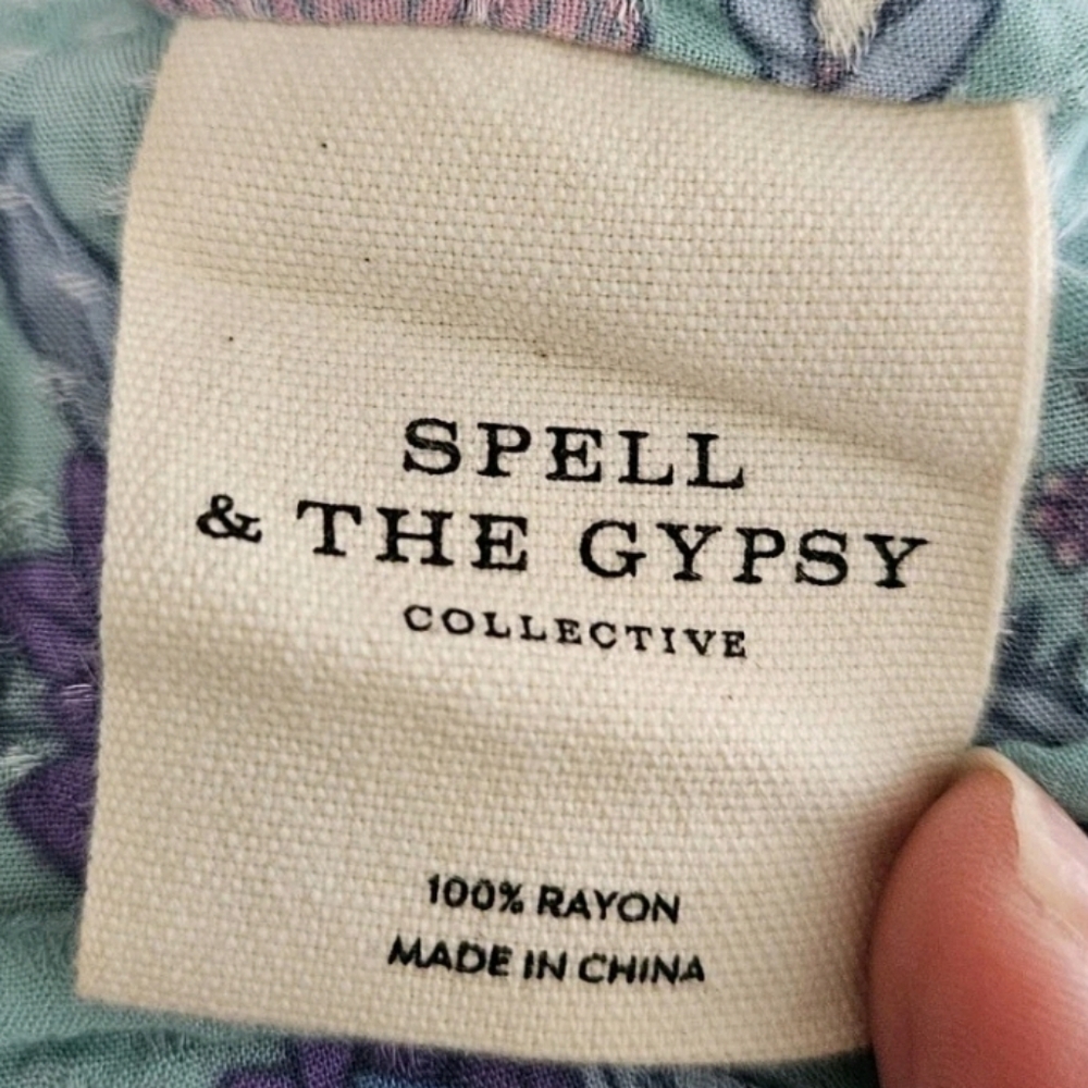 Spell & The Gypsy Siren Song Mermaid Midi Dress Size Medium Boho Gypsy Flowy - Picture 14 of 16